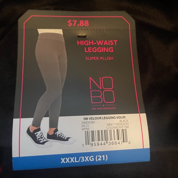 🆕 No Boundaries Super Plush Black Soot Velour Leggings - Picture 5 of 5